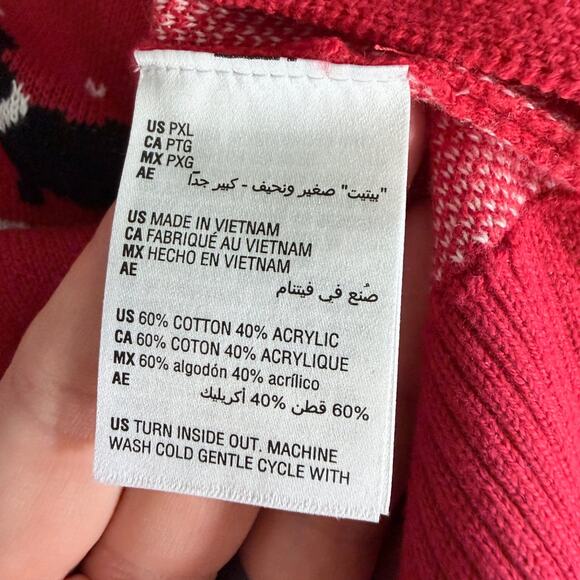 Charter Club Sweater Women's Red PXL Dog Pattern Machine Washable - Picture 13 of 14